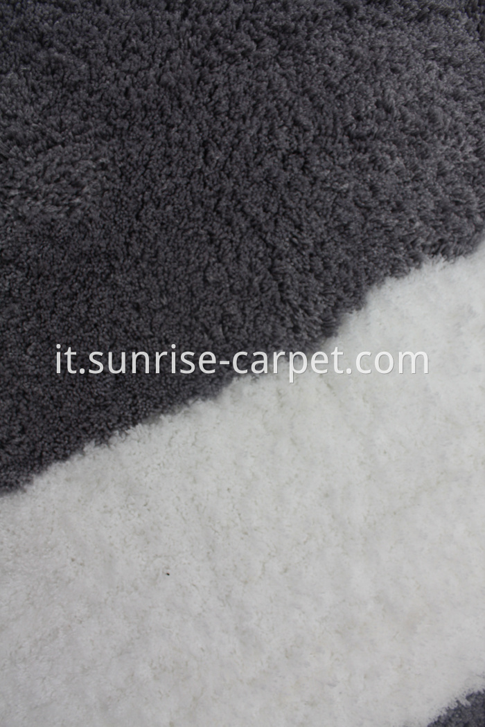 Microfiber Rug with Design Grey and white color